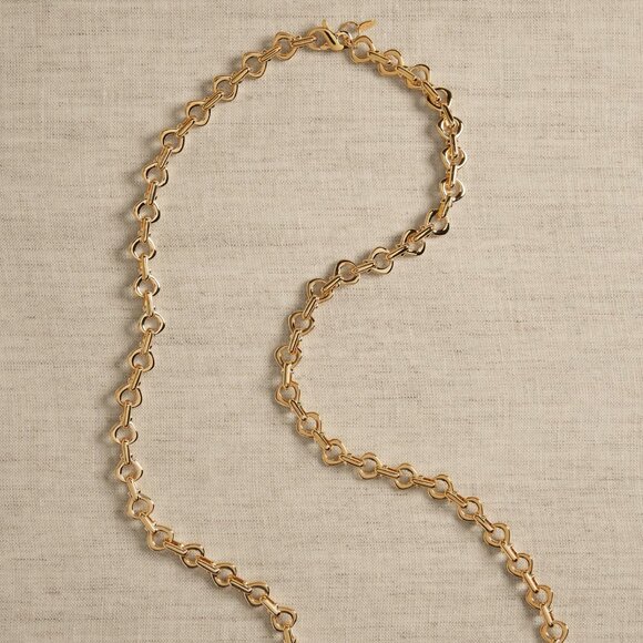 Banana Republic Necklace- Ravena Teardrop Tiny Link Chain Aureus + Argent *BNWT* - Picture 1 of 3